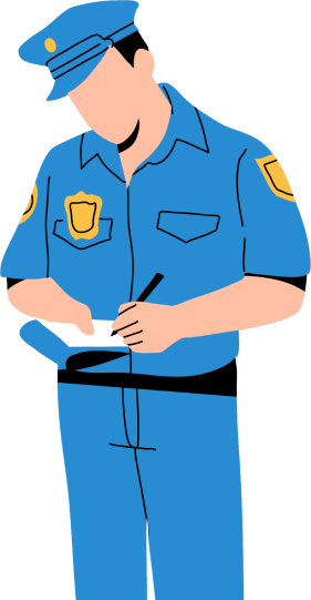 A police officer writing a ticket